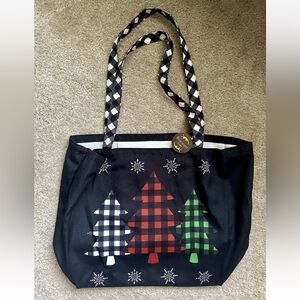 Briarwood Lane Buffalo Checkered Trees Winter Tote Bag